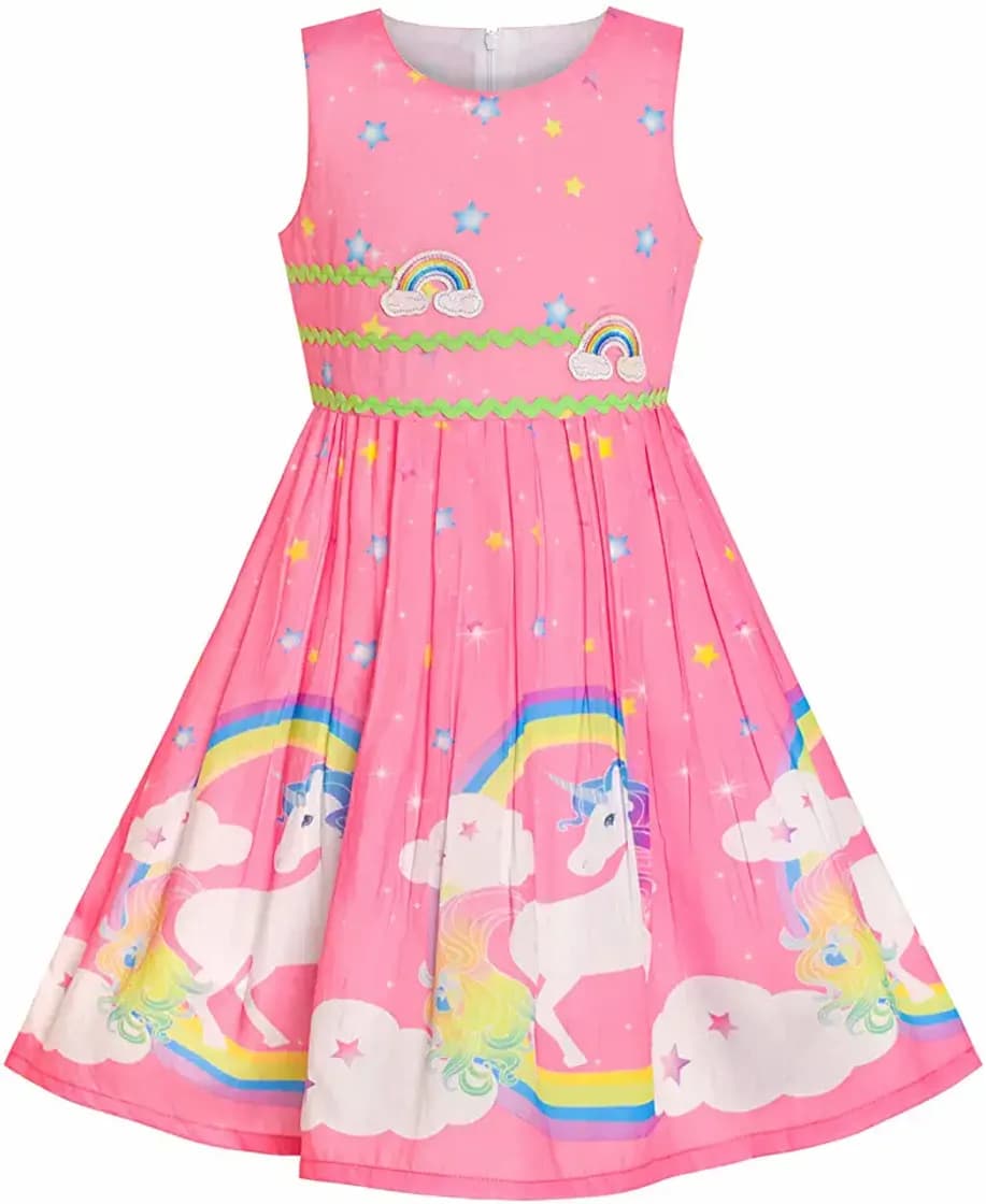 Producto Sunny Fashion Vestido para niña Girasol Mariposa Hanky ​​Hem Fiesta Playa Collar Sol 12 años