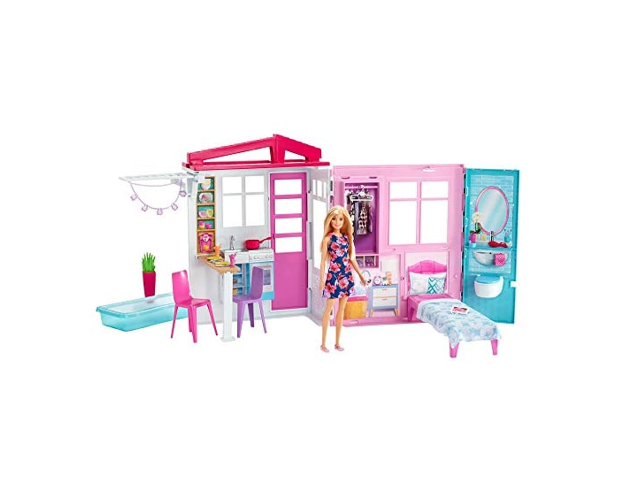 Producto Barbie Casa portátil con piscina, casa de muñecas