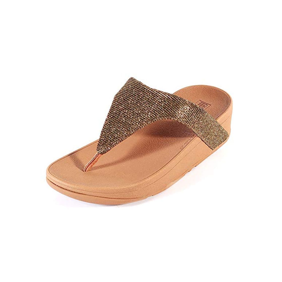 Moda FitFlop Lottie Glitzy, Sandalias con Punta Abierta para Mujer, Dorado