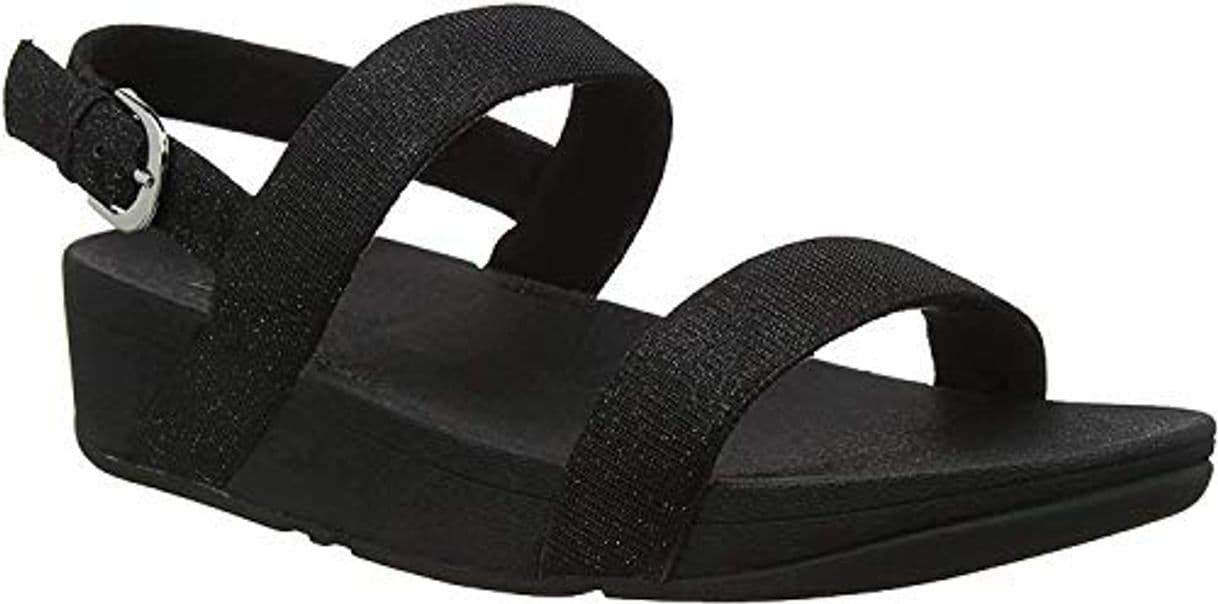 Moda FitFlop Lottie Glitzy Sandal, Sandalias con Punta Abierta Women's, Negro