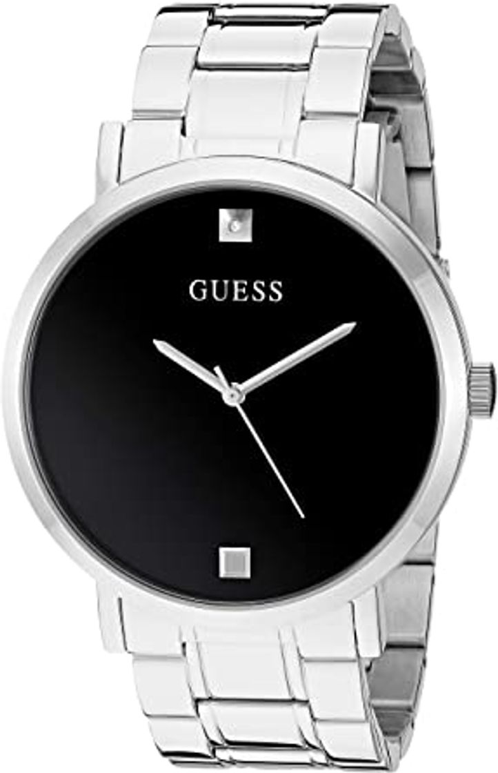 Producto GUESS Men's Analog Quartz Watch with Stainless Steel Strap, Silver, 22