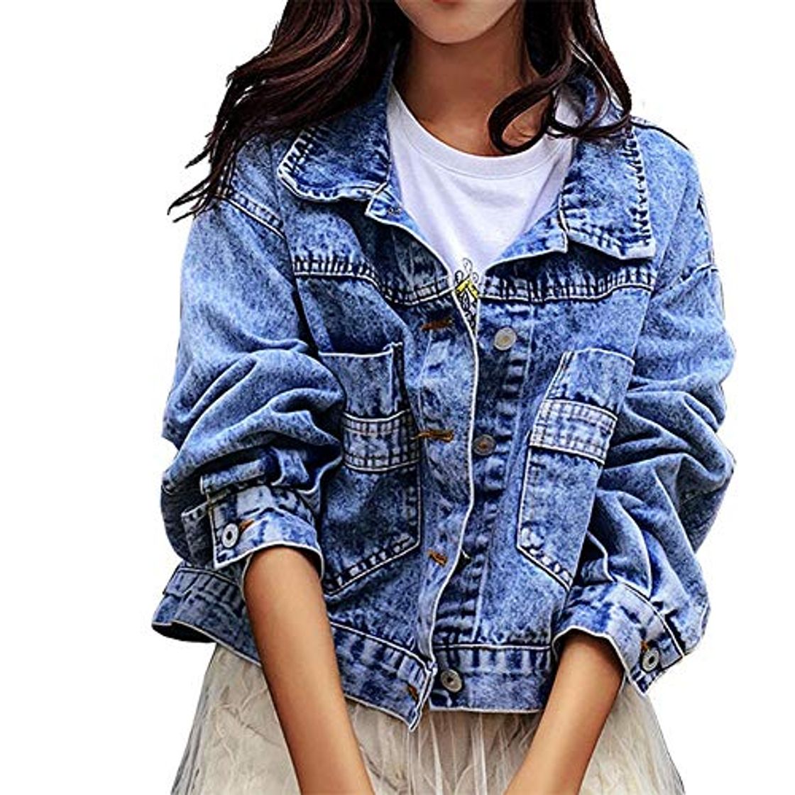 Product WLXFVNYBD Jeans Chaquetas Abrigos Mujeres Short Casual Denim Coat Nuevo Otoño Manga