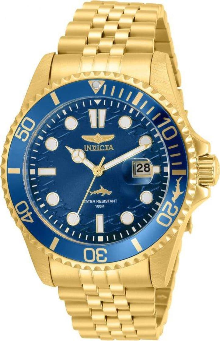 Fashion Relógio Invicta Pro Diver 30612 Dourado Mostrador Azul