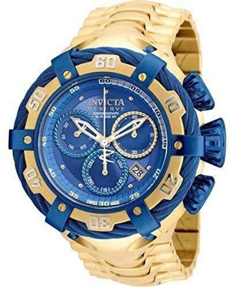 Moda Relógio Invicta Bolt Modelo 21361 Dourado/Azul