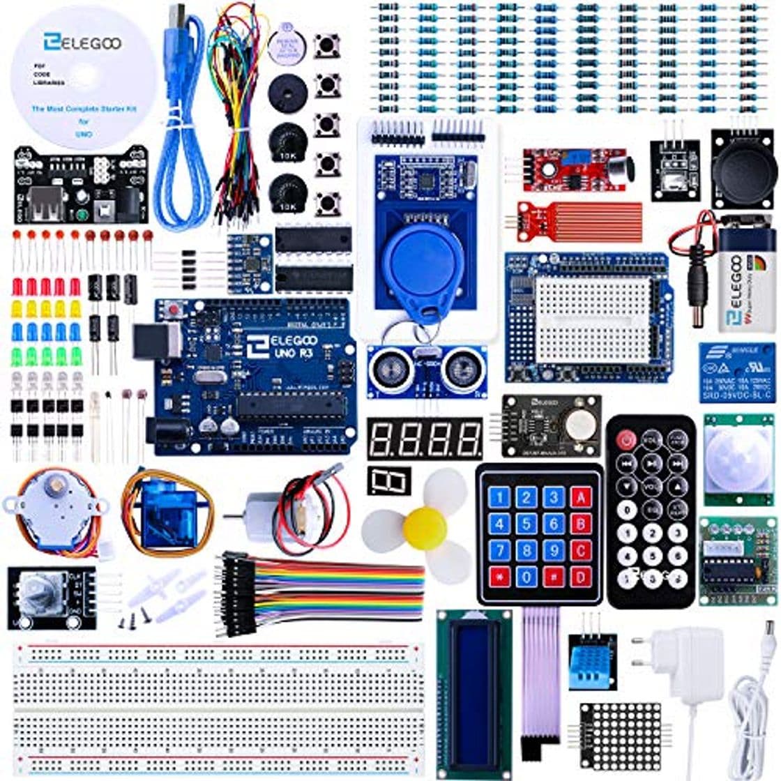 Electrónica ELEGOO Conjunto Avanzado de Iniciación Compatible con Arduino IDE con Tutorial en