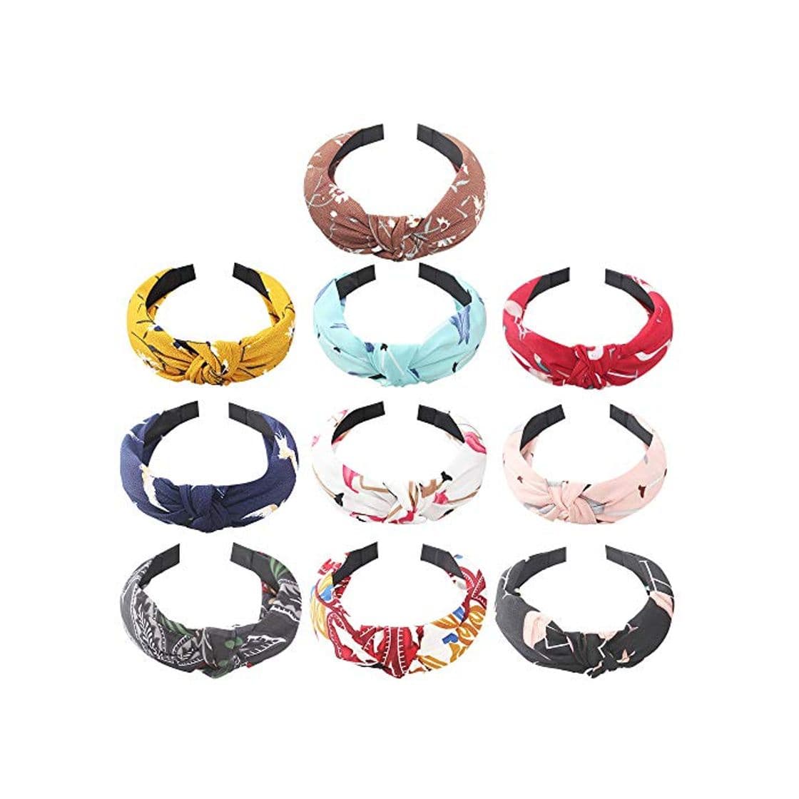 Moda 10 Piezas de Ancho Bandas de la Cabeza Twist Knot Turban Diadema