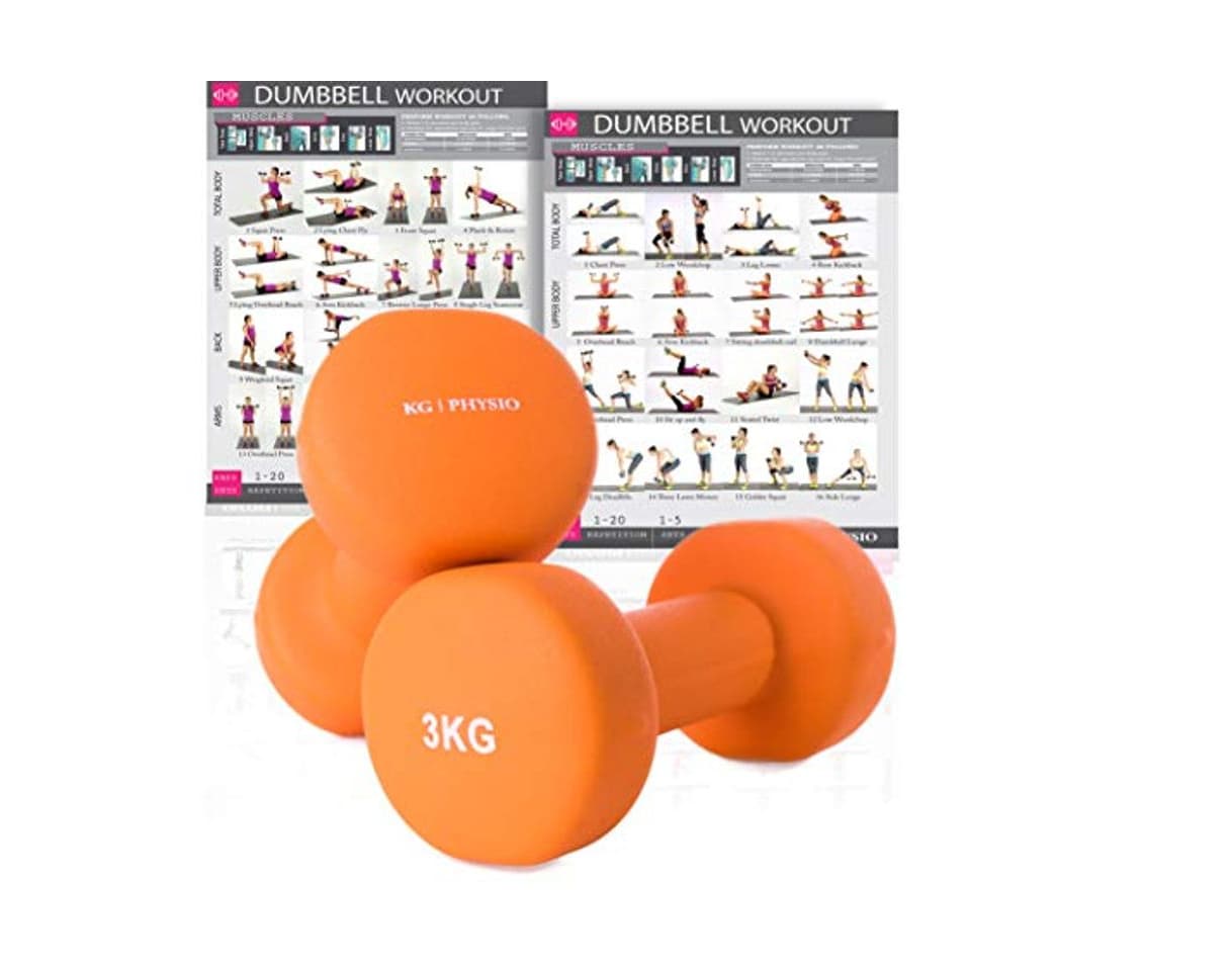 Product KG Physio Mancuernas De Neopreno De Calidad Profesional Juego De 2 Pesas