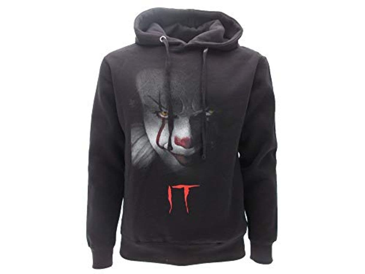 Fashion Sudadera con Capucha Negra IT Clown Payaso Cara Sonreír Oficial Stephen King