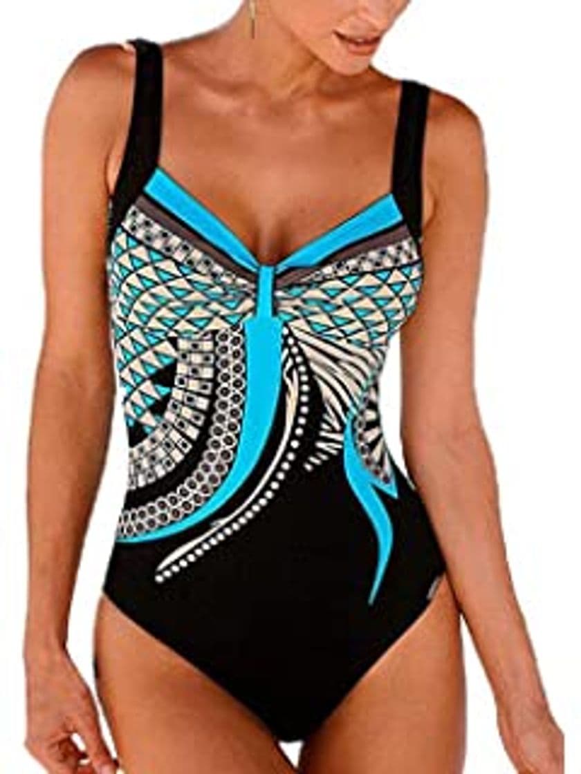 Producto Overdose Traje De BañO para Mujer con Relleno Push Up Estampado Moda Una Pieza Ropa De Playa Monokini BañAdor Deportivo Vintage Verano Tallas Grandes 5XL