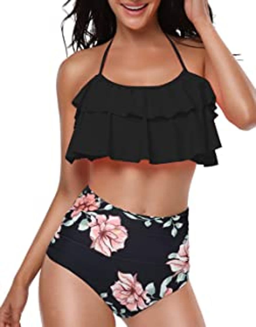 Producto Yuson Girl Conjuntos De Bikini De Talle Alto a Tartán Sexy Retro