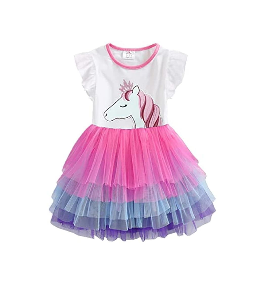 Producto VIKITA Vestido Bordado Mariposa Algodón Tulle Tutu Sin Mangas Verano Niñas 2-8