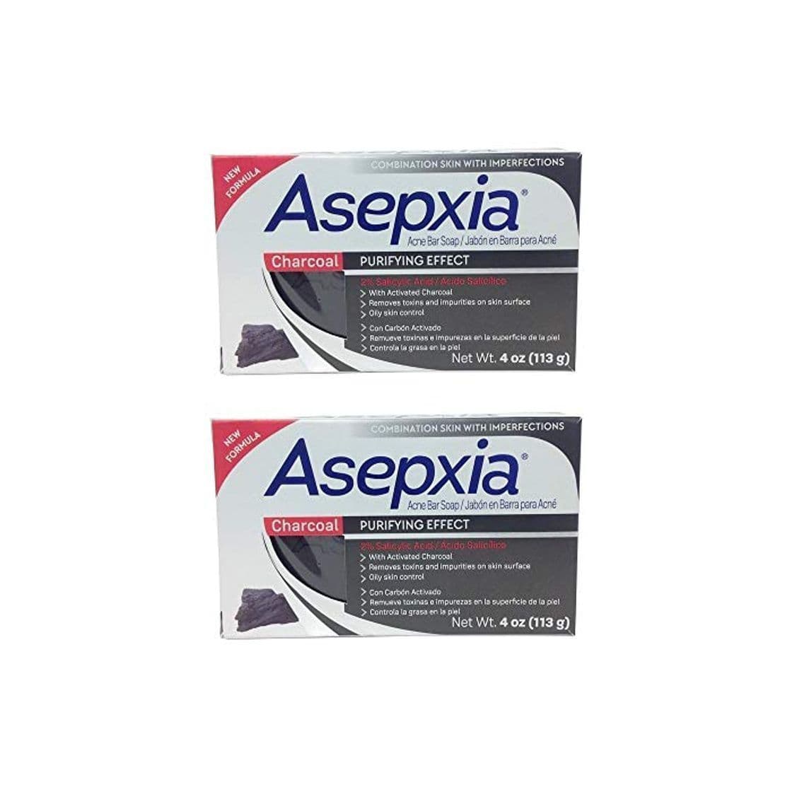 Product Jabón Para el Acné Asepxia con Carbón Activado y Ácido Salicílico – Pack de 2 x 113g