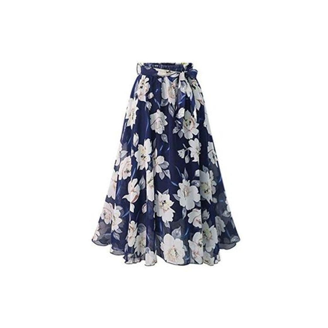 Product Nueva Falda de Gasa de Mujer de Talla Grande Europa Moda Arco Saia Midi Forro Jupe Femme con Cordones Falda Mujer Estampado de Verano Faldas Florales