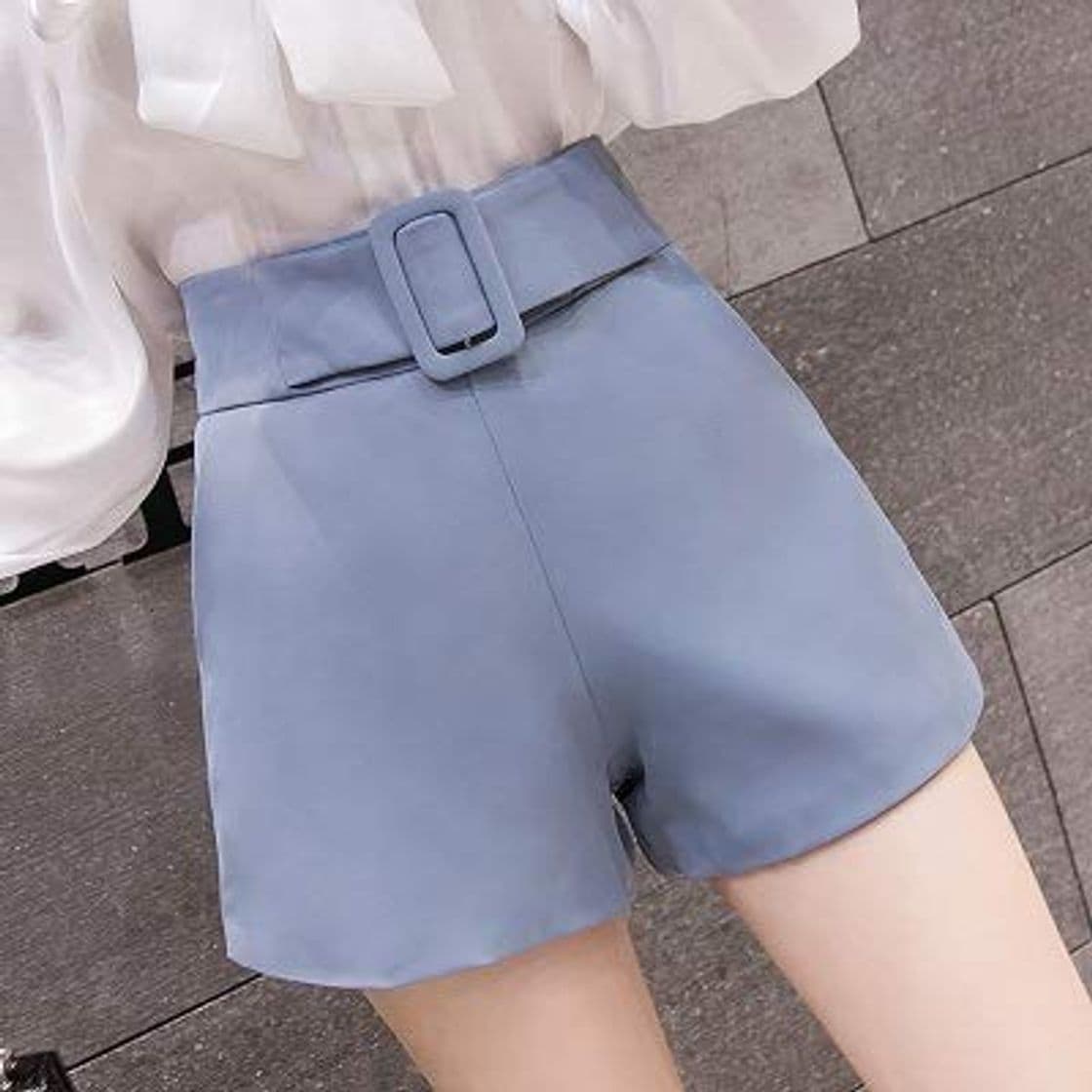 Moda LIJINCHENG-Shorts Pantalones Cortos de Cintura Alta de Las señoras de Las Mujeres