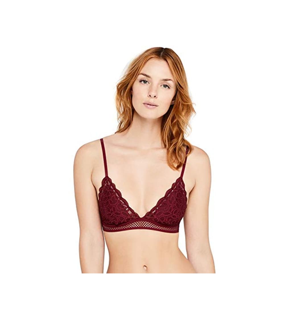 Moda Marca Amazon - IRIS & LILLY Crochet Lace Triangle Sujetador Estilo Bralette