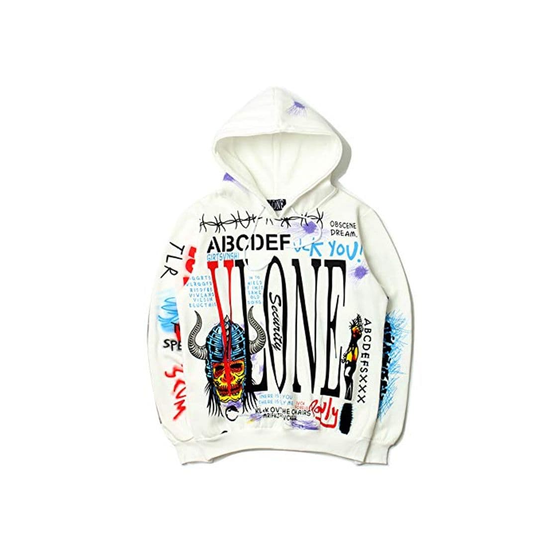 Moda Unisex Sudadera con Capucha De La Chaqueta De Hip Hop Vlone Suelta Sweatershirt con Capucha De Manga Larga XXL