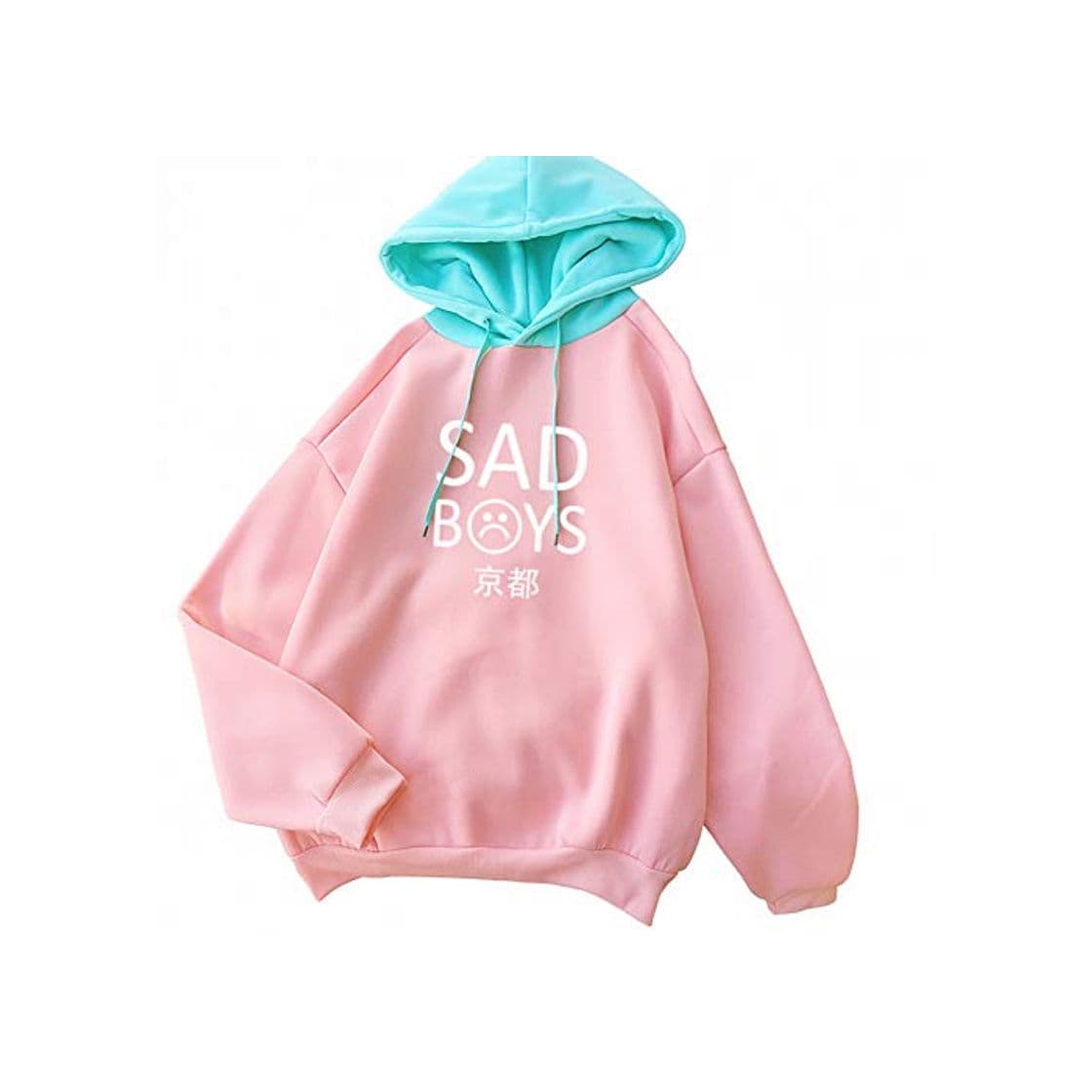 Fashion ZJSWCP Sudadera Pink Hoodie Drawstring Kawaii Women Letter Sad Boys Print Long