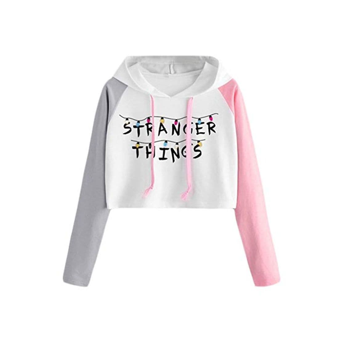 Fashion VAILANG Sudadera con Capucha de Manga Larga para Mujer Crop Top Stranger Things Impreso Jersey