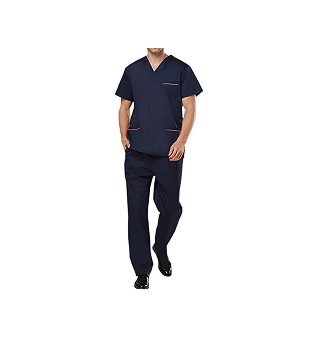 Moda PICTURESQUE Uniforme Médico Ropa Quirúrgica de Manga Corta Bata Médico Laboratorio Enfermera Sanitaria Unisex