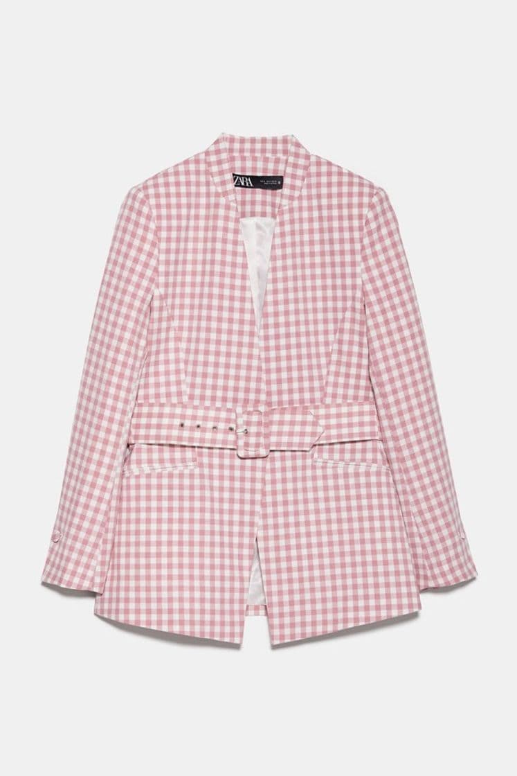 Fashion BLAZER CUADRO VICHY ROSA | ZARA