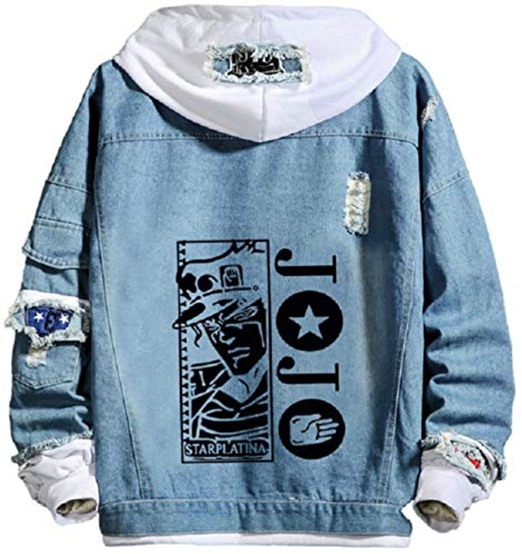 Fashion YOYOSHome Anime Jojo 's Bizarre Adventure Denim Chamarra con Capucha suéter Fleeces