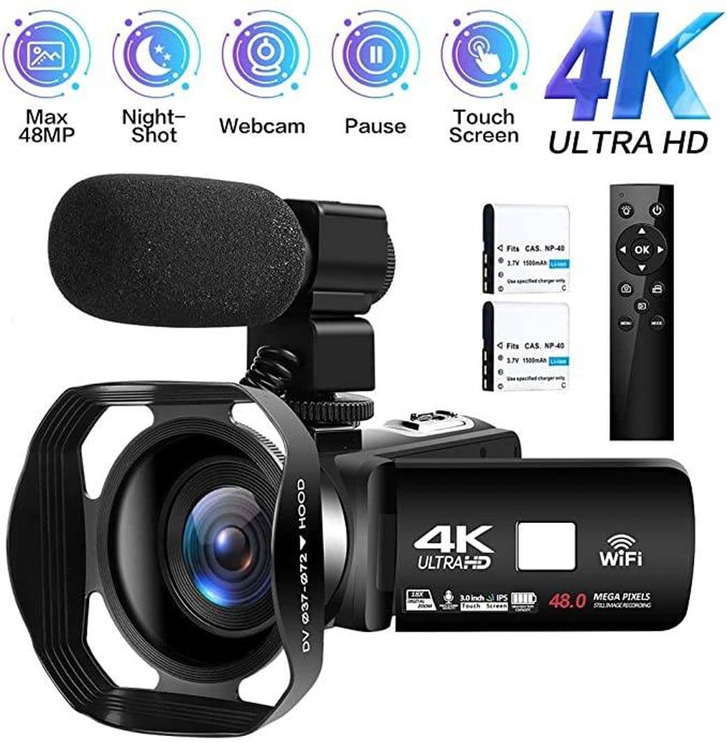 Producto Videocámara 4K Cámara de Video Digital Ultra HD 48MP WiFi Vi