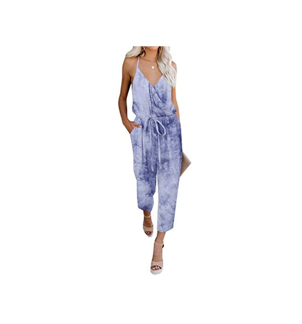 Fashion YOINS Jumpsuit Mujer Verano Playa Romper Estampado Jumpsuit elegante Langarmshirt damas Ärmless