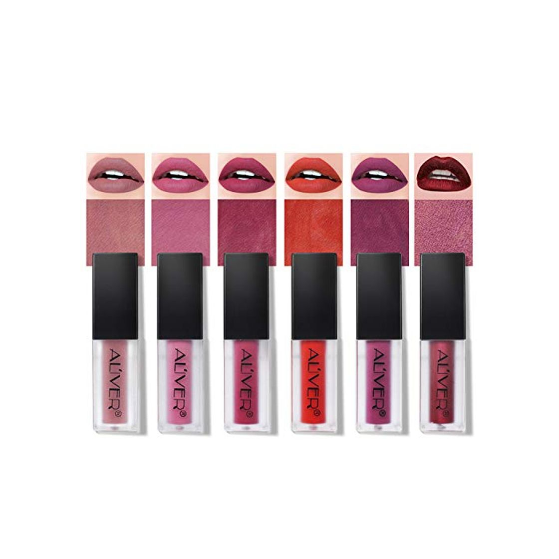 Beauty Maquillaje de belleza Brillo labial Terciopelo Mate Impermeable Cosmético ong Lápices labiales