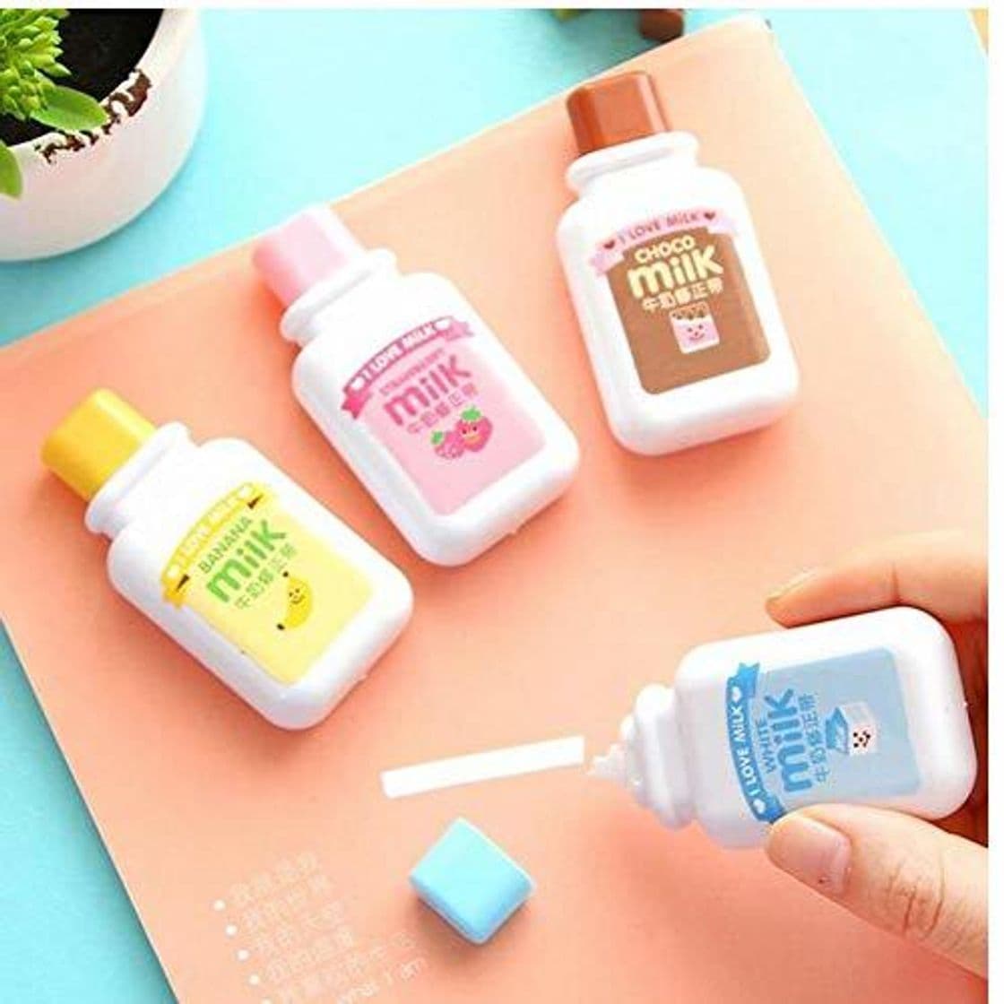 Producto PiniceCore 4PCs Cinta de corrección UTE Leche Material Escolar Kawaii Papel de