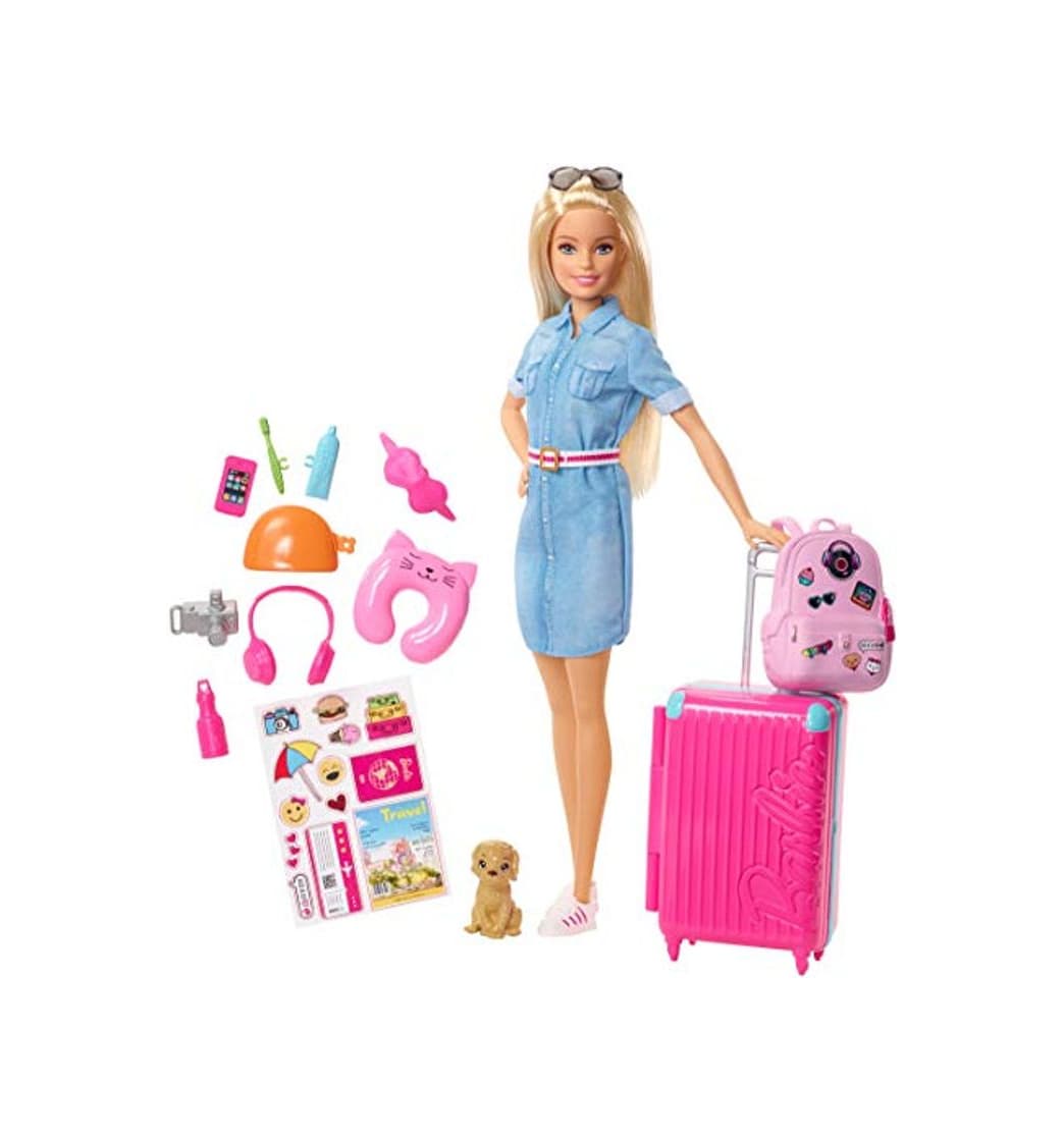 Producto Barbie Vamos de viaje, muñeca con accesorios