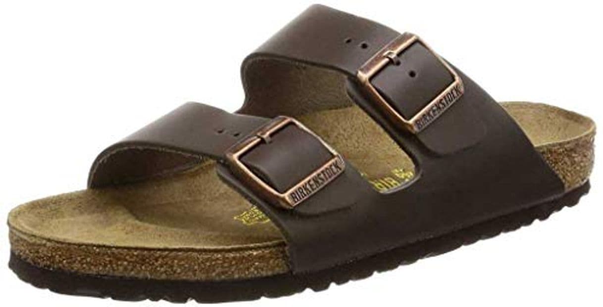 Fashion Birkenstock Arizona Birko-Flor Ancho, Sandalias de Punta Descubierta para Hombre, Marrón Oscuro