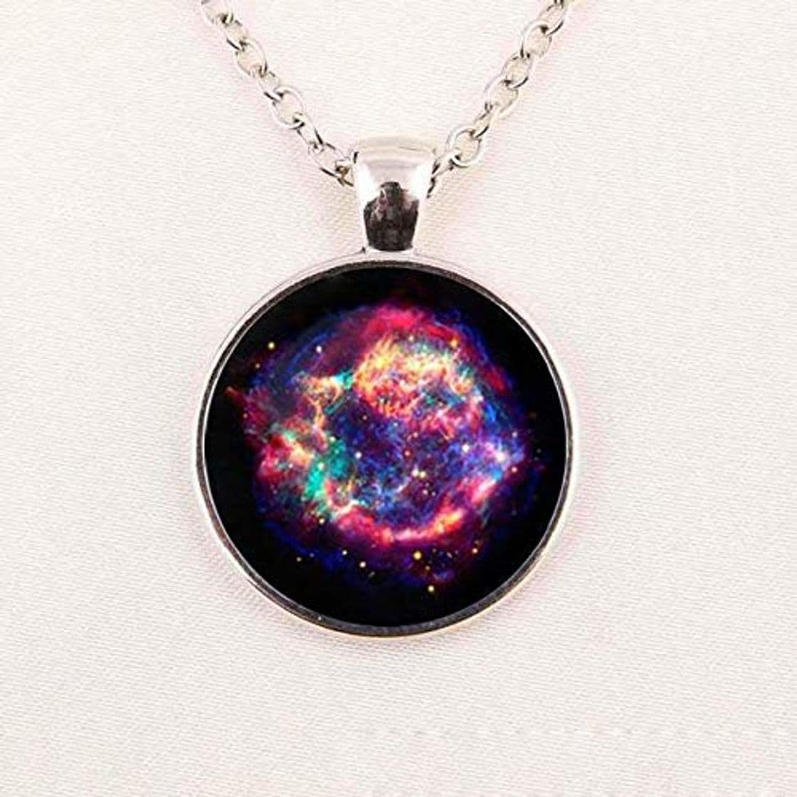 Fashion Cassiopeia - Collar con colgante de Nebulosa de la Galaxia del Universo