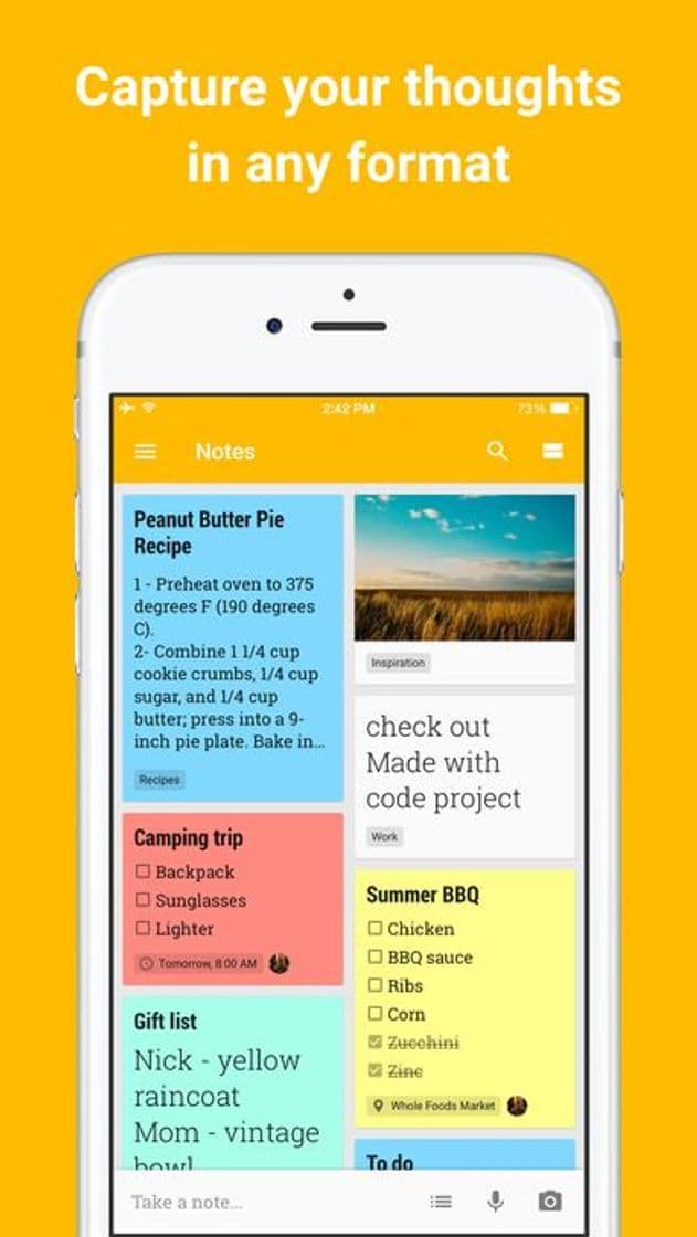 App Google Keep - Notes and lists