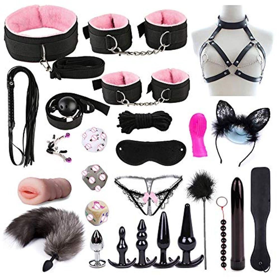 Producto SUPER MAID 26Pcs Cama Bondage Six Toy Kit Plush Hāndcuff Pareja Juegos