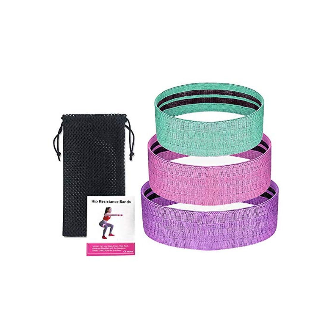 Producto TOMSHOO Resistencia al Ejercicio Banda de Bucle Banda de Botín Elástico para Entrenamiento de Gimnasio en Casa de Yoga