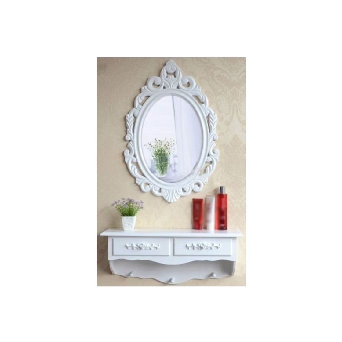 Product Tocador y espejo de madera vintage estilo shabby chic