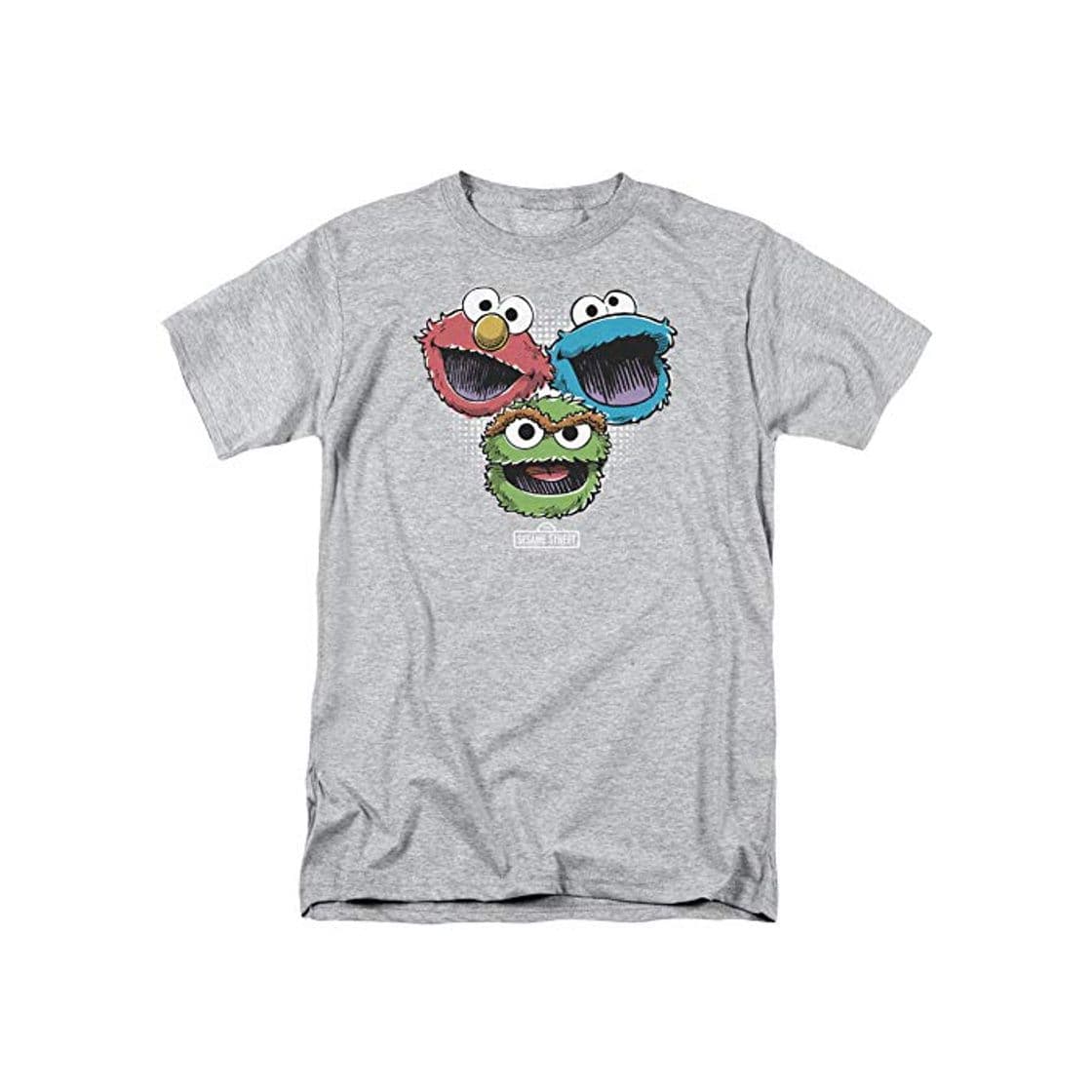 Fashion Sesame Street Playera para Adultos con diseño de Elmo Cookie Monster Oscar Gris Gris 4XL