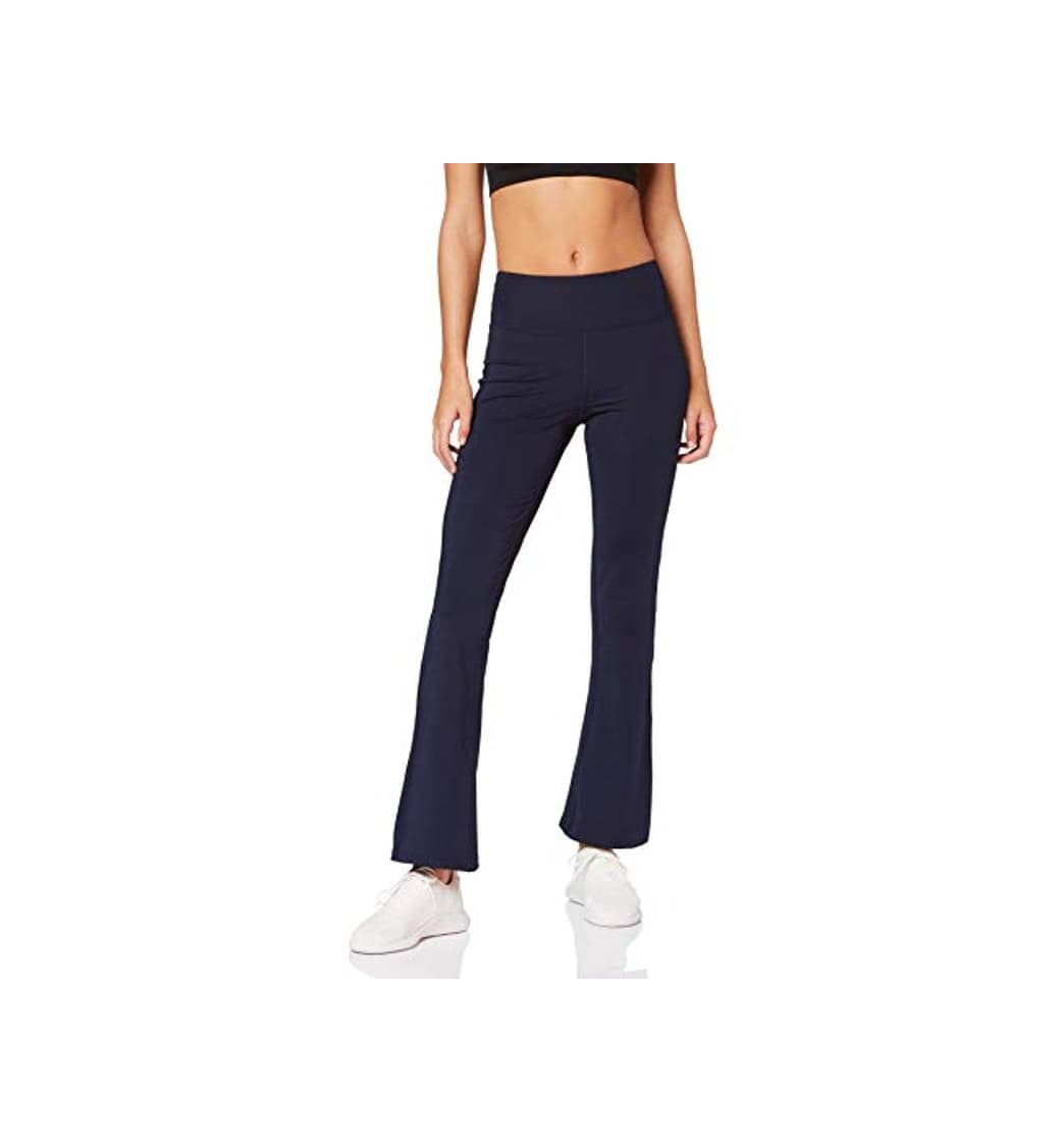 Fashion Amazon Brand -AURIQUE Leggings deportivos acampanados de cintura alta para mujer, Azul