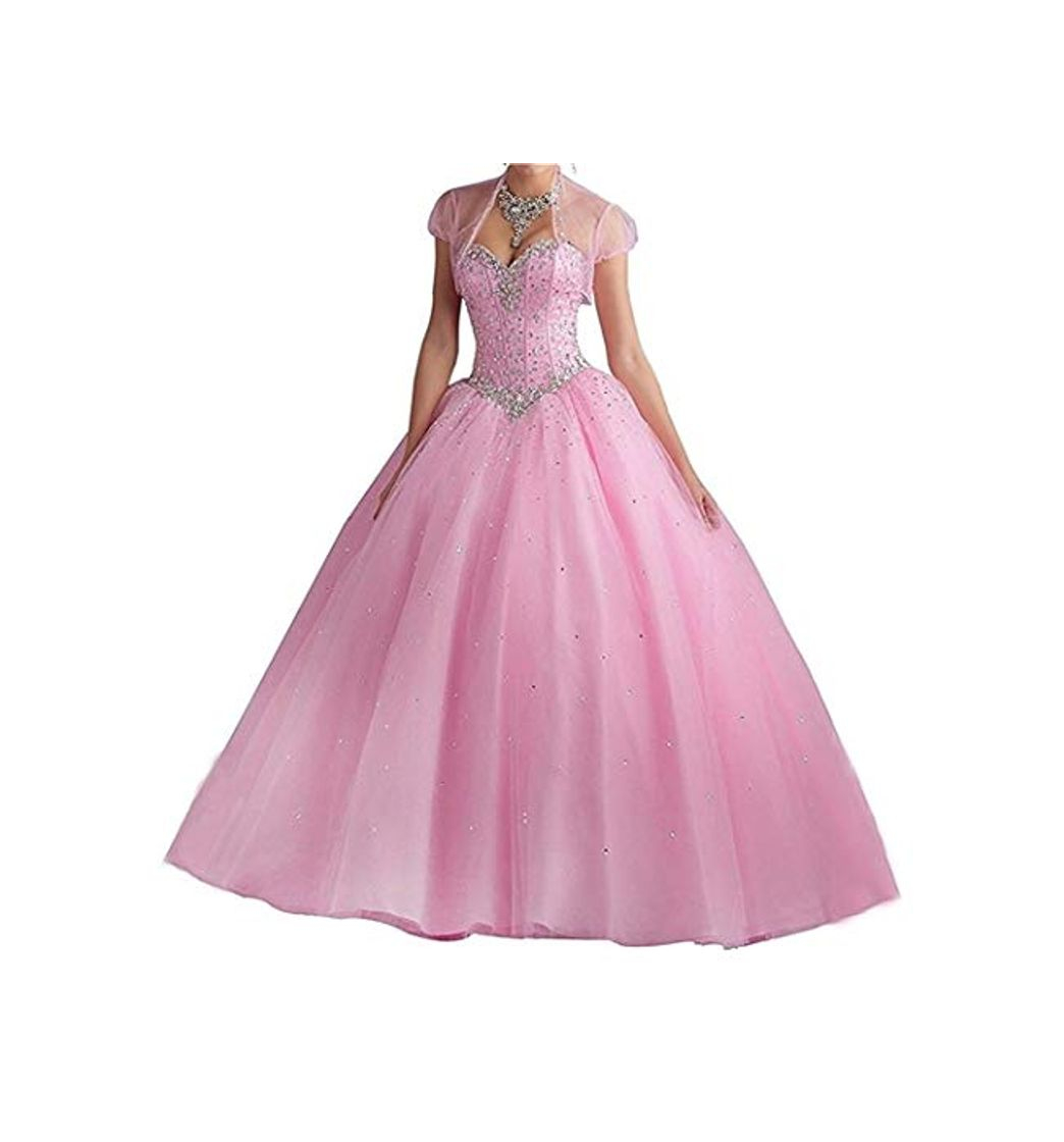 Product XUYUDITA Novia Prom Vestidos Largos Quinceanera Vestido con Lentejuelas de Cristal Rosa-34