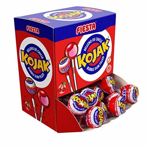 Product FIESTA Kojak Caramelo con Palo Sabor Cereza Relleno de Chicle