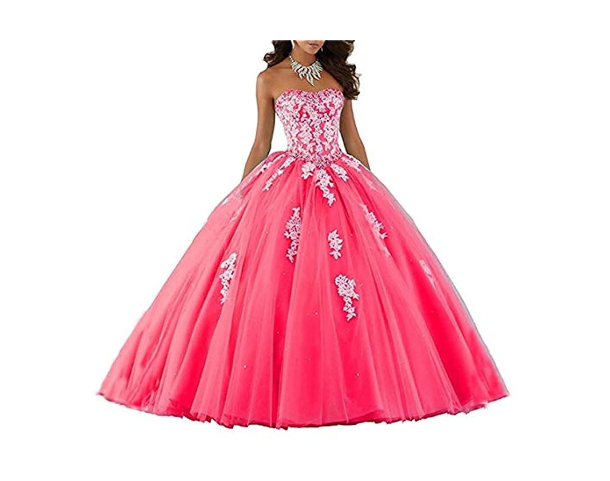 Fashion XUYUDITA Mujeres Lace piso de longitud vestido de baile Quinceanera vestido vestido