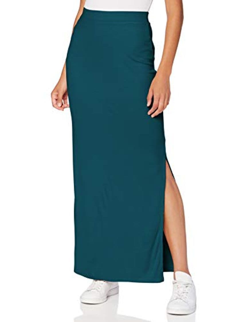 Fashion Marca Amazon - MERAKI Falda Maxi Slim Fit Mujer, verde