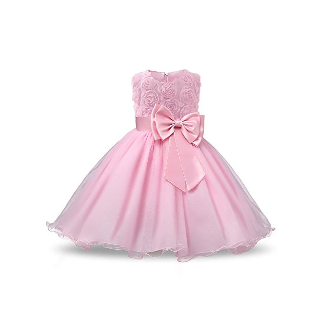 Moda NNJXD Vestido de Fiesta de Princesa con Encaje de Flor de 3D