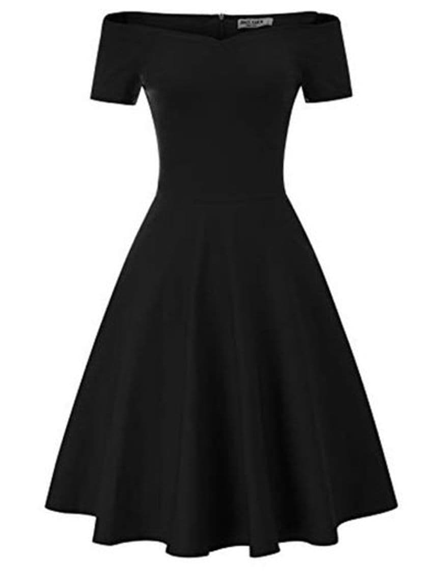 Fashion GRACE KARIN Mujer Vintage Vestido de 1950s para Cóctel Fiesta Negro XL