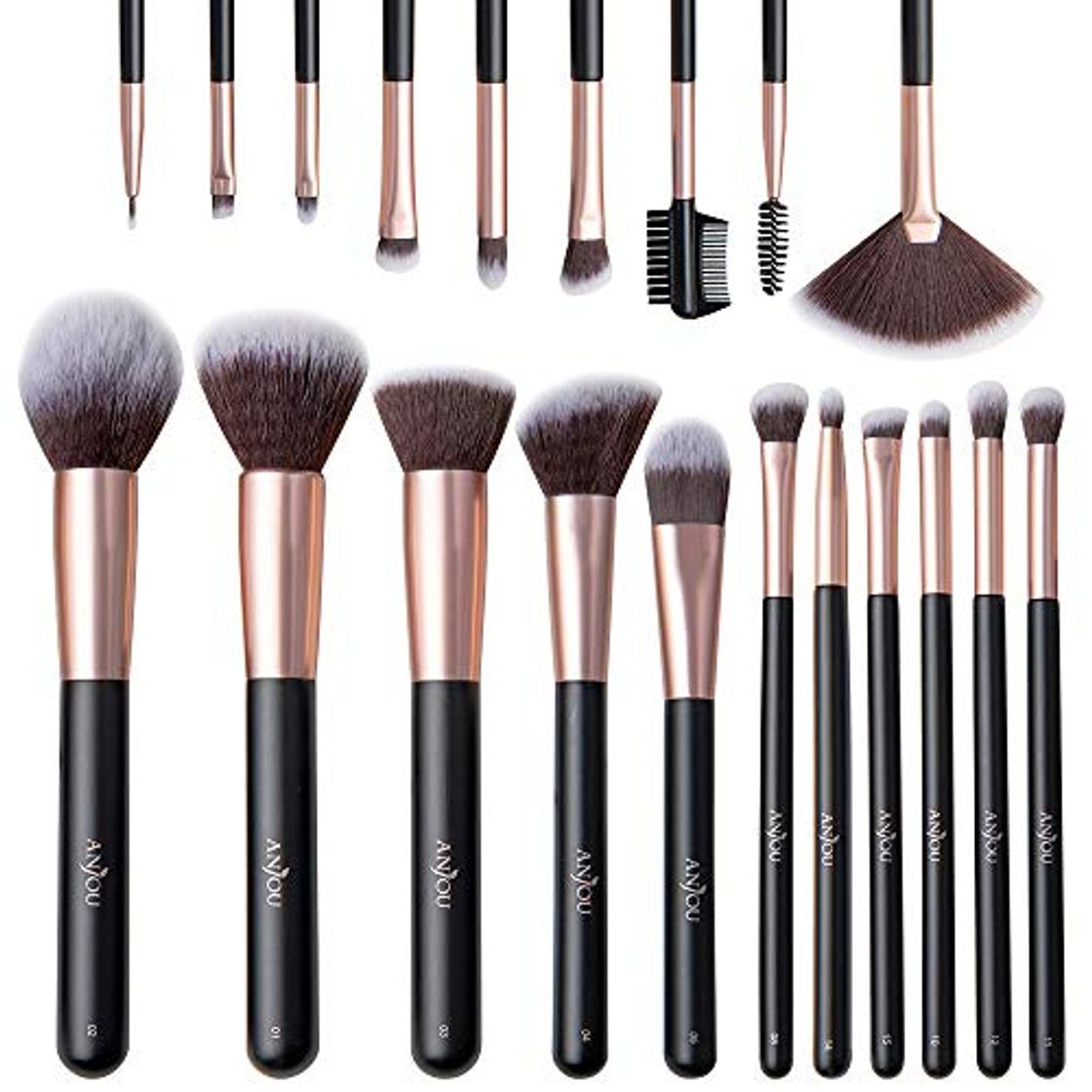 Belleza Anjou Brochas Maquillaje Comésticos 20 Piezas