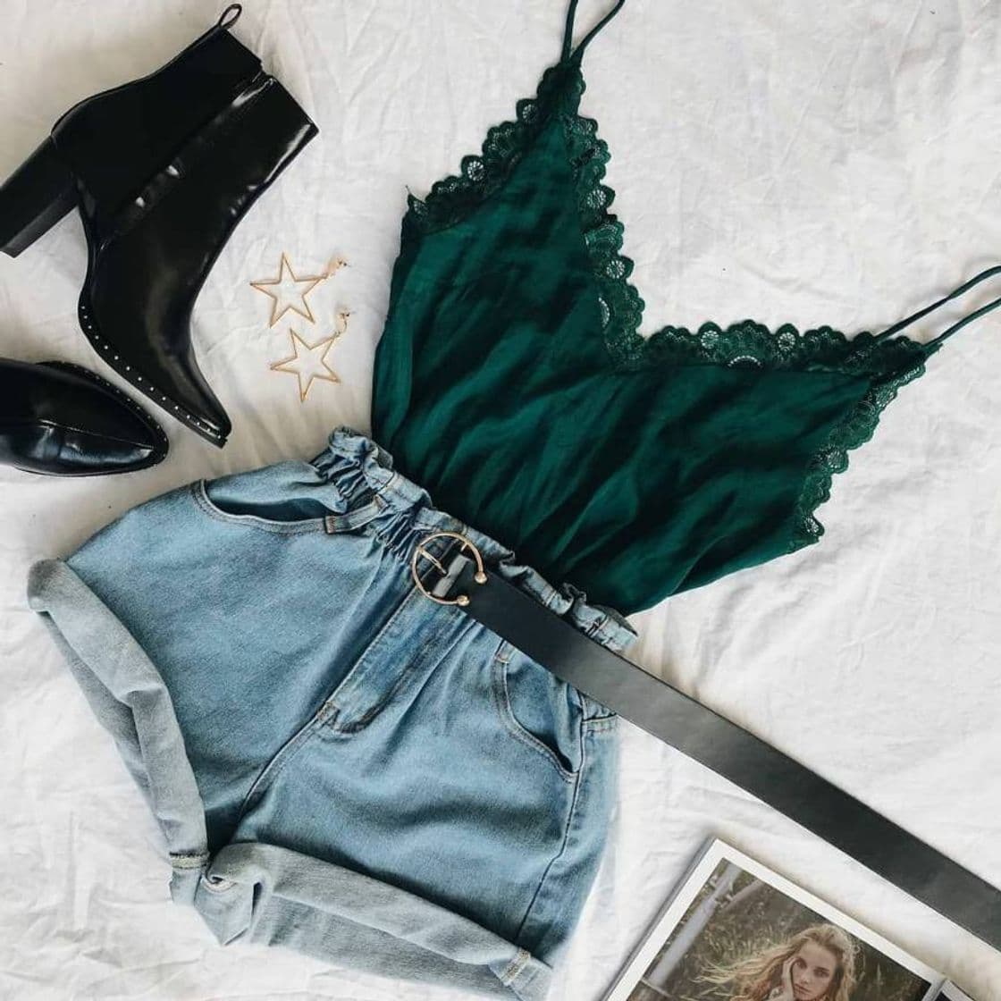 Moda Verde e preto | Looks tumblr feminino