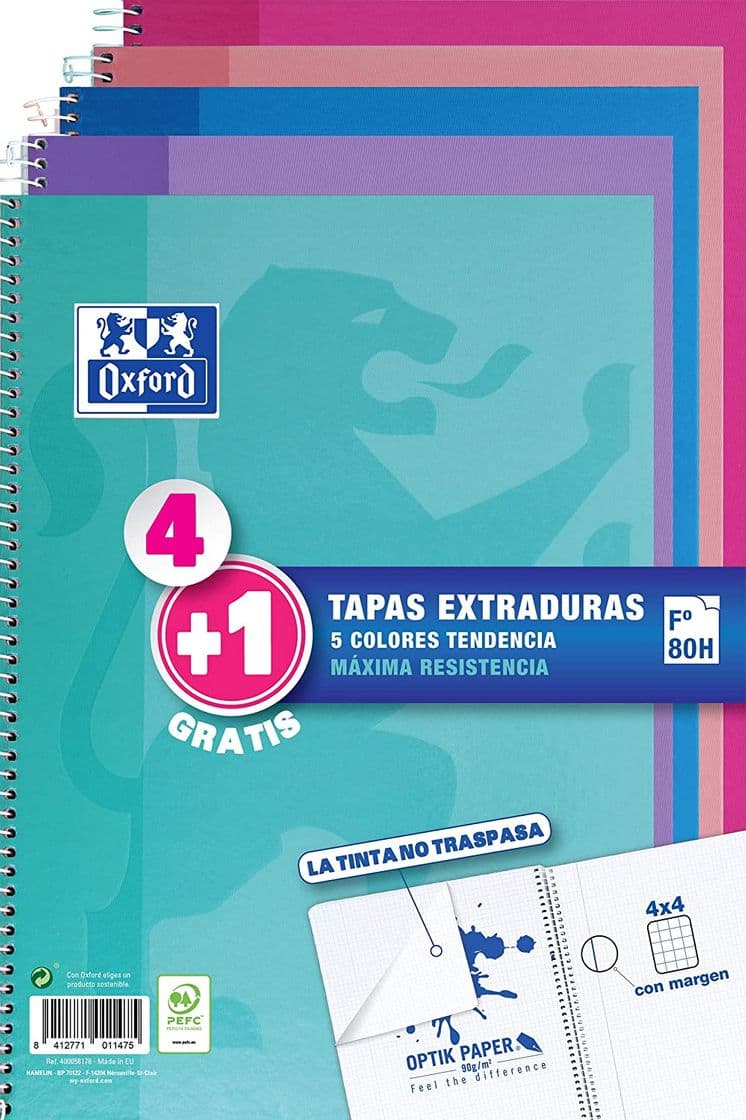 Producto PACK 4+1 CUADERNOS Fº TE SCHOOL WRITE&ERASE 80H 4X4 SURTIDO TENDENCIA