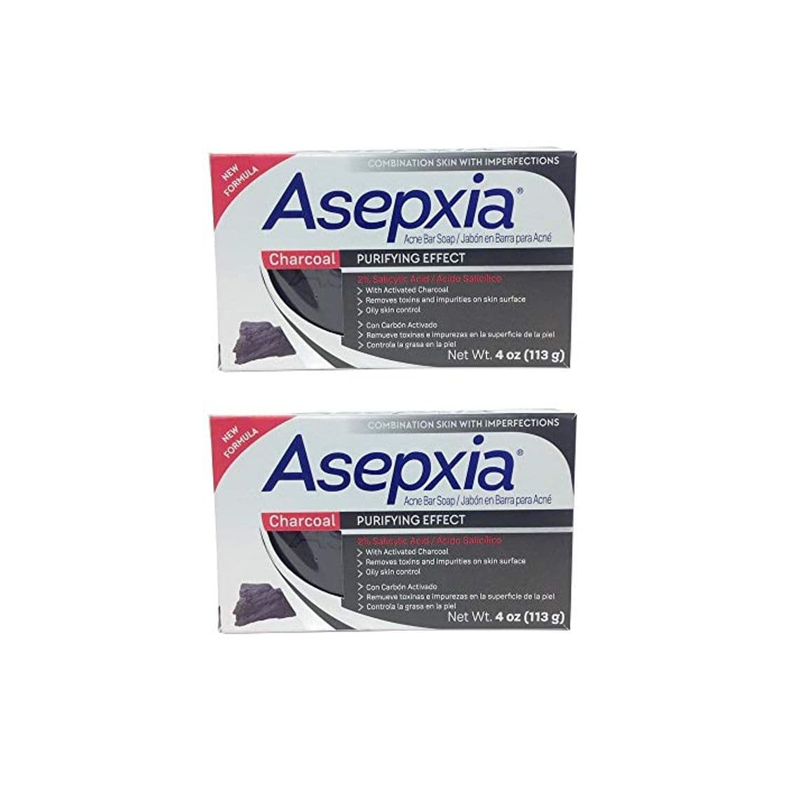 Product Jabón Para el Acné Asepxia con Carbón Activado y Ácido Salicílico – Pack de 2 x 113g