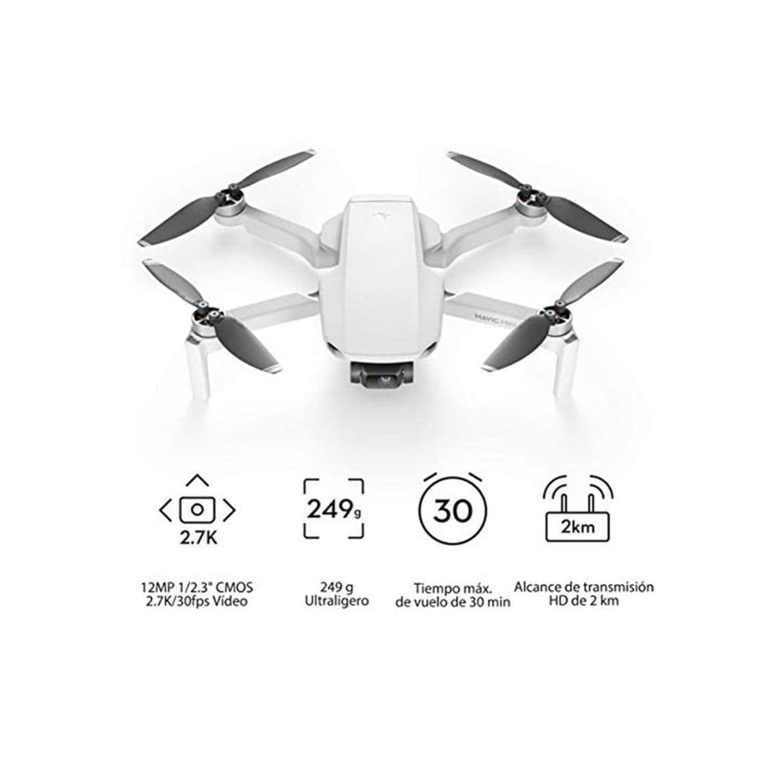 Electrónica DJI Mavic Mini Combo, Dron Ultraligero y Portátil, Duración Batería 30 Minutos,