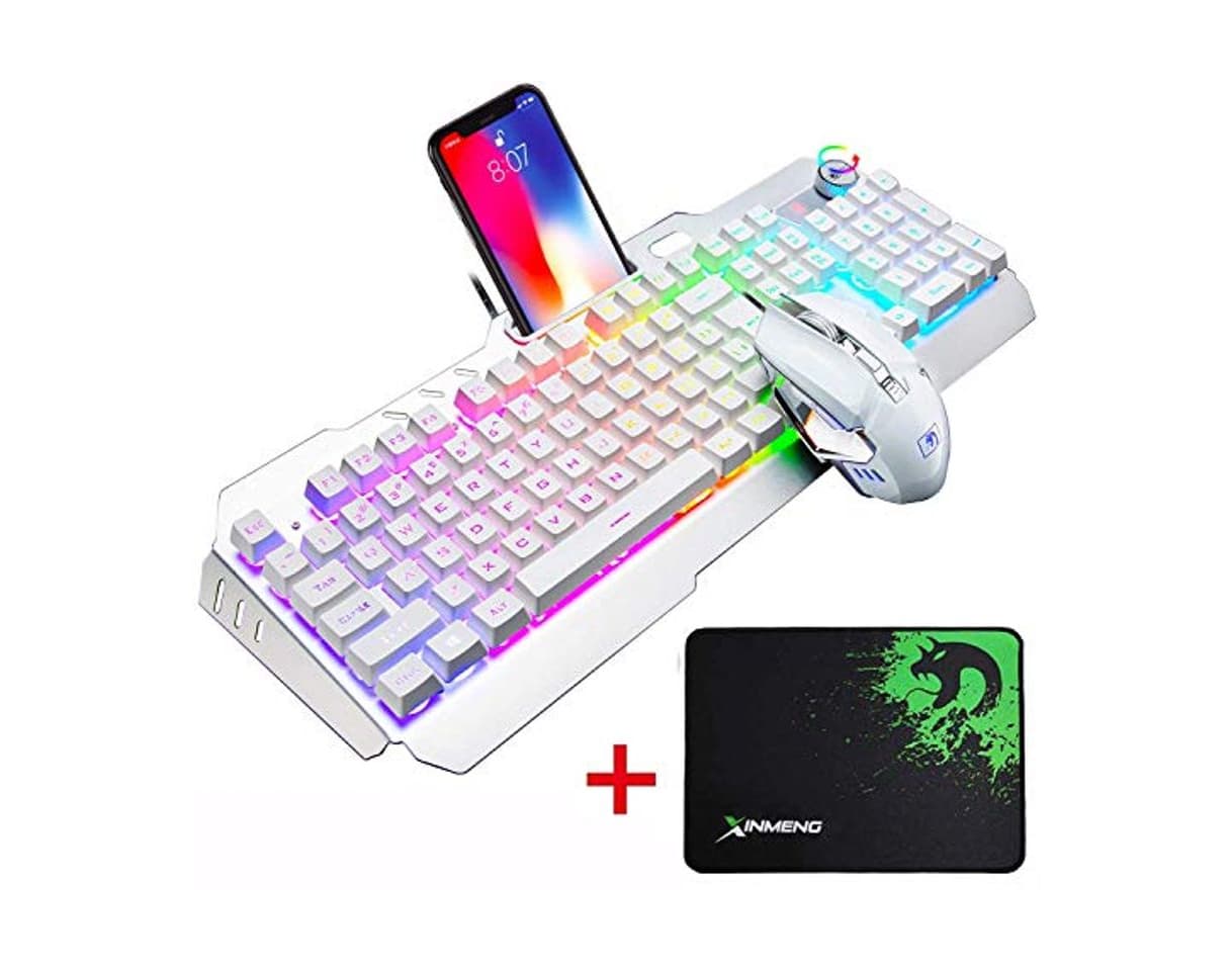 Product UrChoiceLtd® 2017 Ajazz batalla hacha Colorful Rainbow retroiluminado Multimedia ergonómico USB Gaming